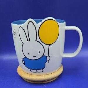 Miffy By Magenta White Mug with Blue and Yellow Balloon Design